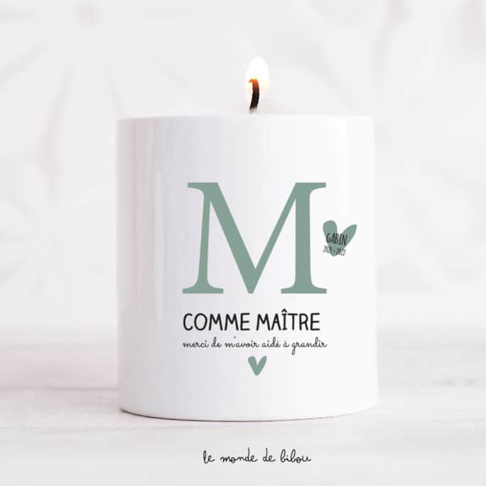 Bougie M comme maître maîtresse