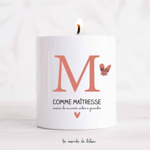 Bougie M comme maître maîtresse