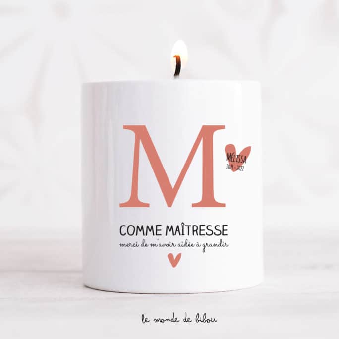Bougie M comme maître maîtresse