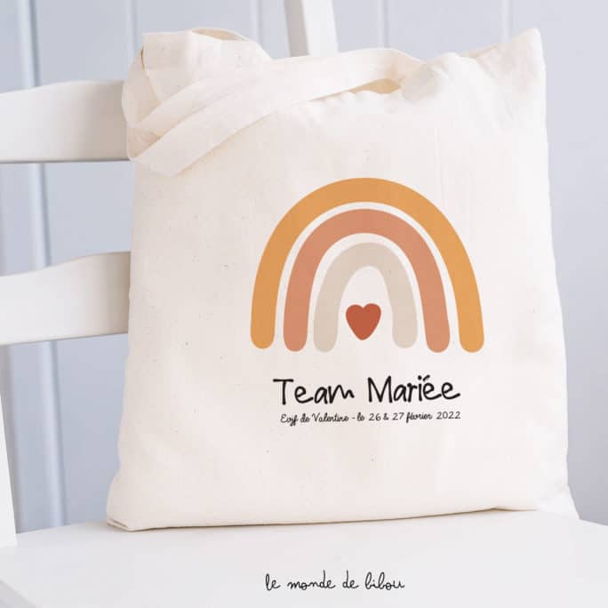 Tote bag EVJF Arc en ciel