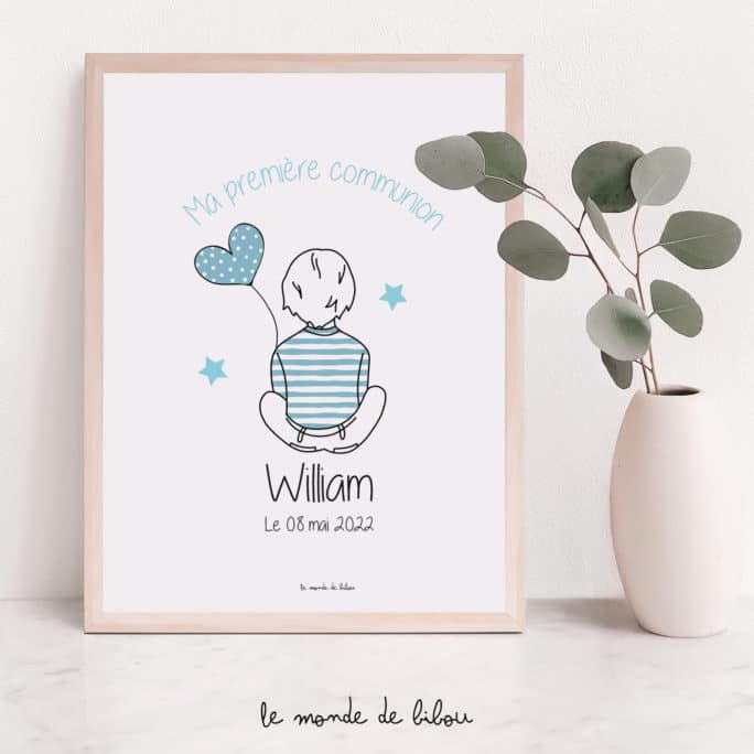 Affiche 1ère Communion personnalisée