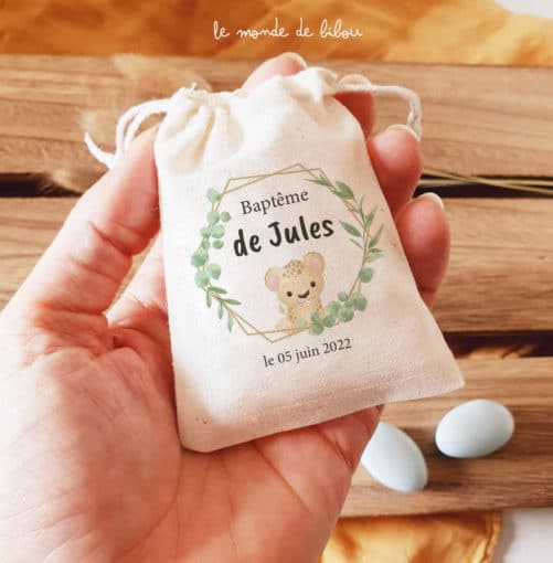 Sac pochon dragées personnalisé