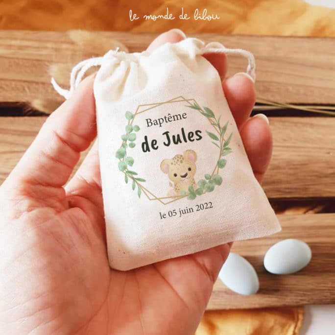 Sac pochon dragées personnalisé