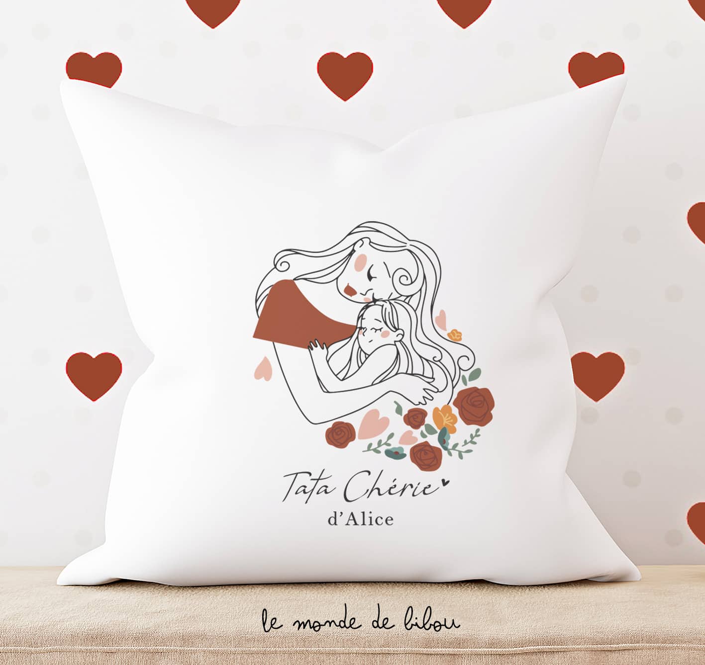 Coussin personnalisé Tata chérie
