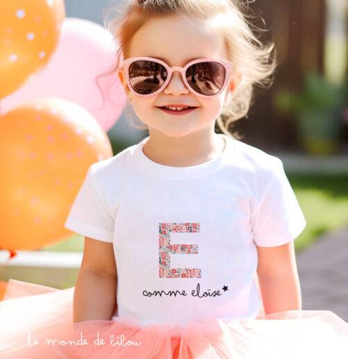T-Shirt personnalisé Initiale Liberty
