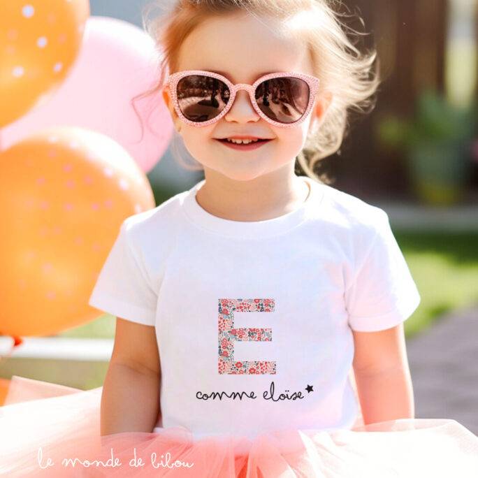 T-Shirt personnalisé Initiale Liberty