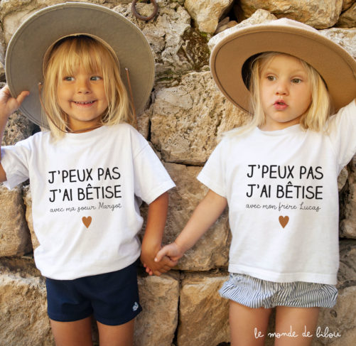 Duo T-Shirts Bêtise frère sœur