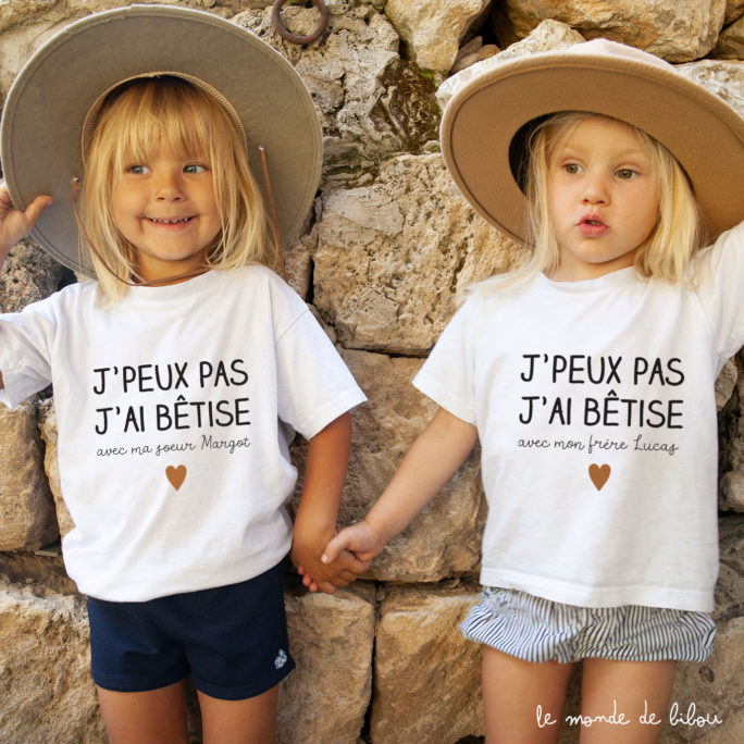 Duo T-Shirts Bêtise frère sœur