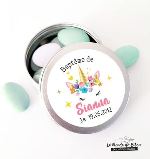 boite à dragées licorne