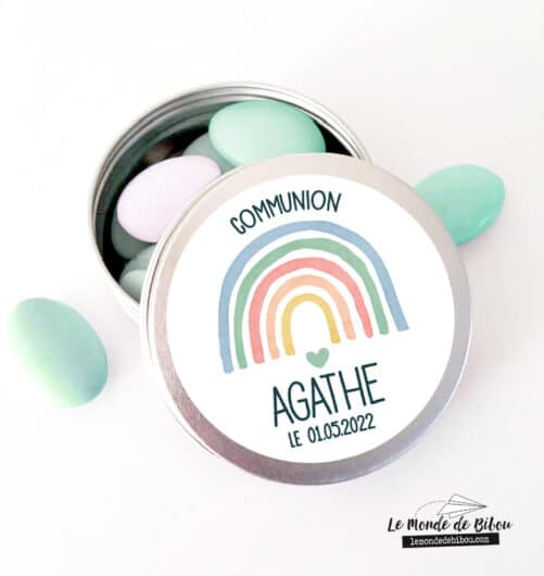 Boîte à dragées personnalisée Rainbow