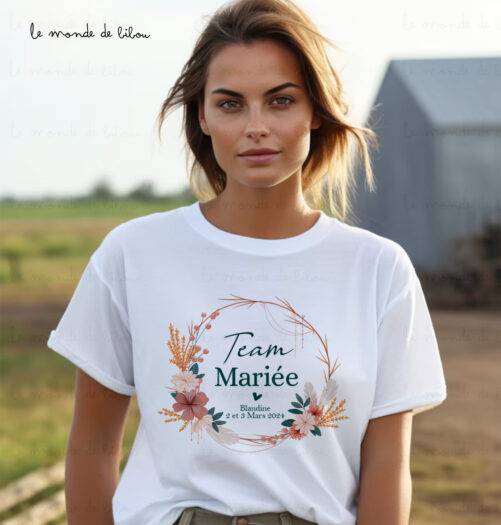 T-shirt personnalisé EVJF Team Bride