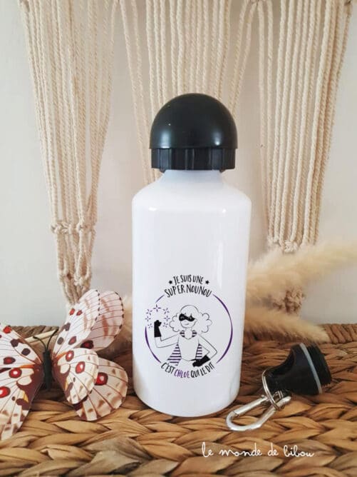 Gourde personnalisée Nounou Super héros