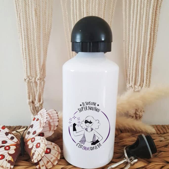 Gourde personnalisée Nounou Super héros
