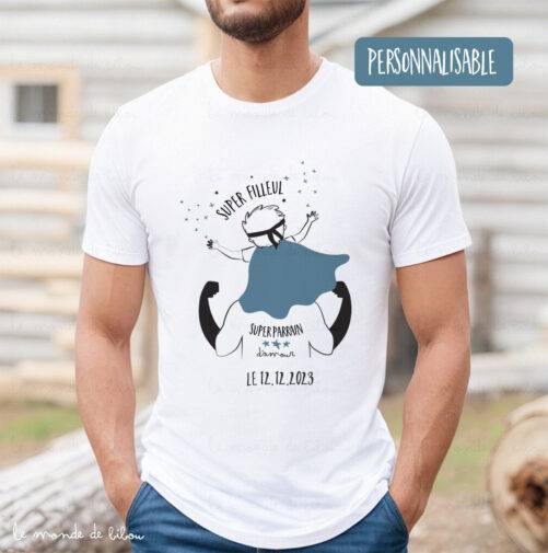 T-shirt super parrain personnalisé