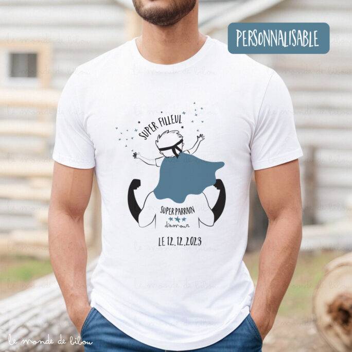 T-shirt super parrain personnalisé