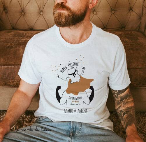 T-shirt super parrain personnalisé