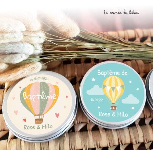 Boîte à dragées personnalisée Montgolfière