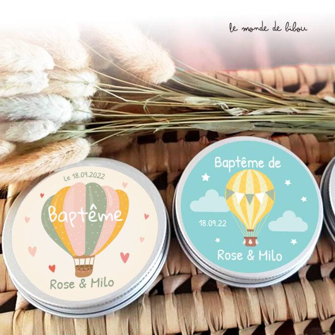 Boîte à dragées personnalisée Montgolfière