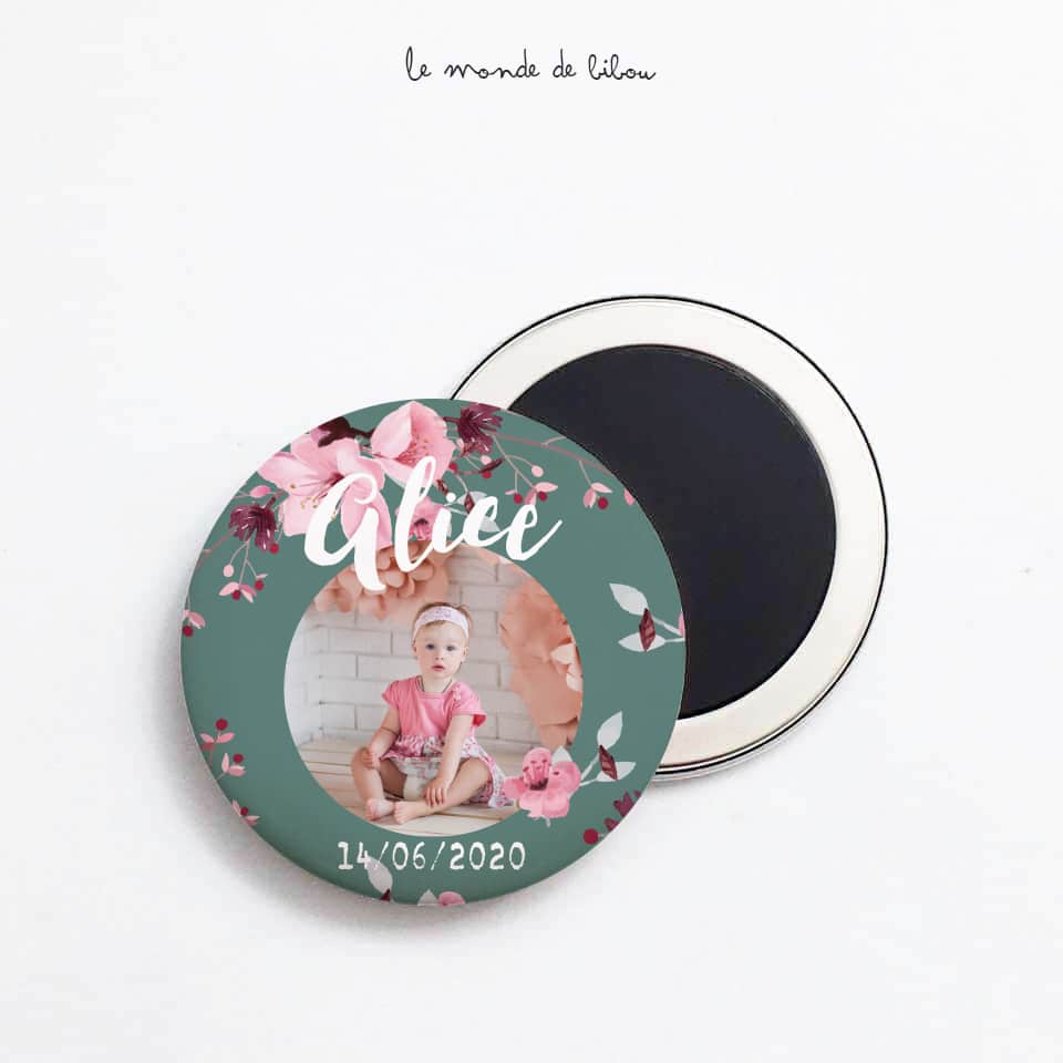 Lot de 10 magnets photo Fleurs