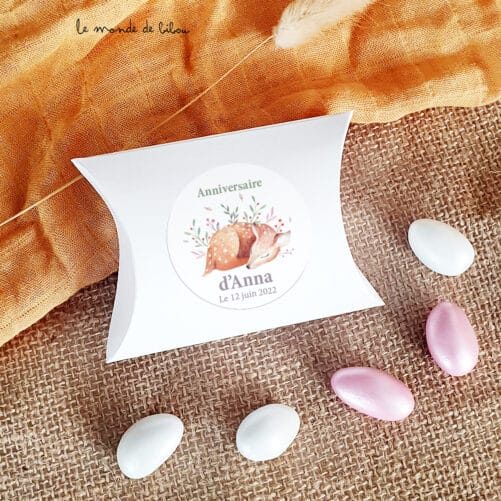 Boîte dragées carton Biche