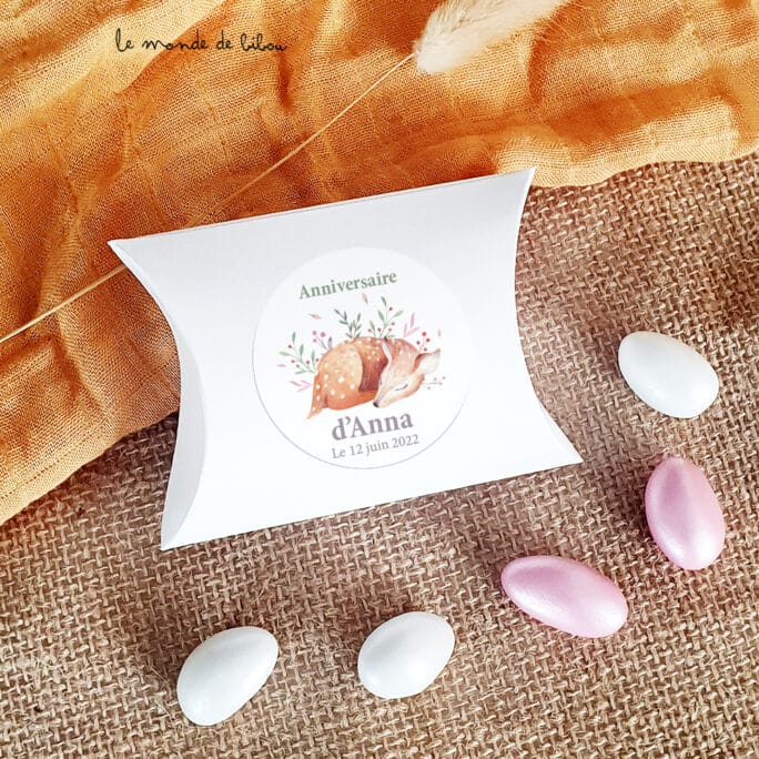 Boîte dragées carton Biche