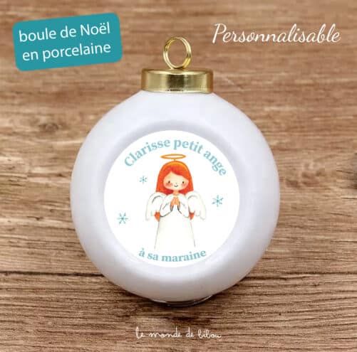 Boule de Noël en porcelaine Ange