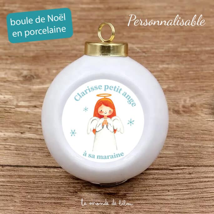 Boule de Noël en porcelaine Ange