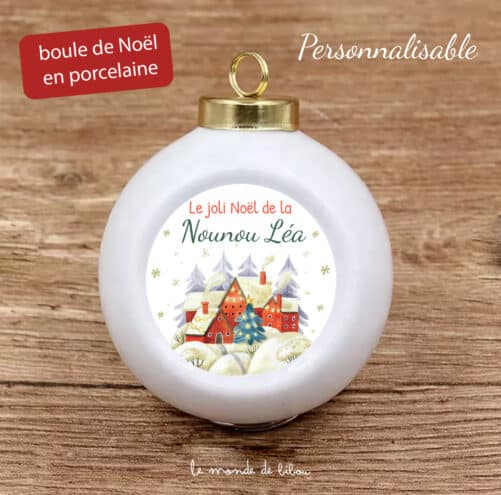Boule de Noël en porcelaine personnalisée