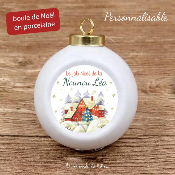 Boule de Noël en porcelaine personnalisée