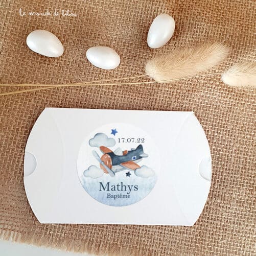 Boîte dragées carton Avion