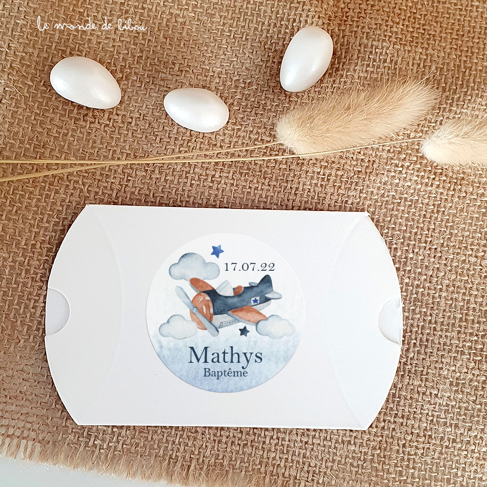 Boîte dragées carton Avion