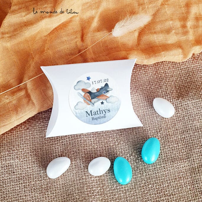 Boîte dragées carton Avion