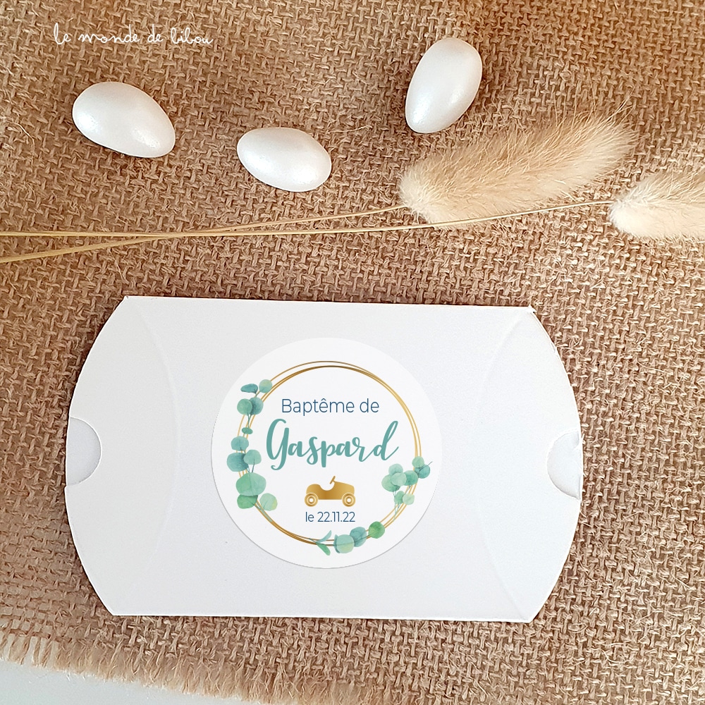 Boîte dragées carton Couronne et Voiture