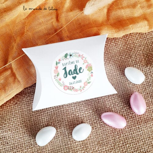 Boîte dragées carton Boho