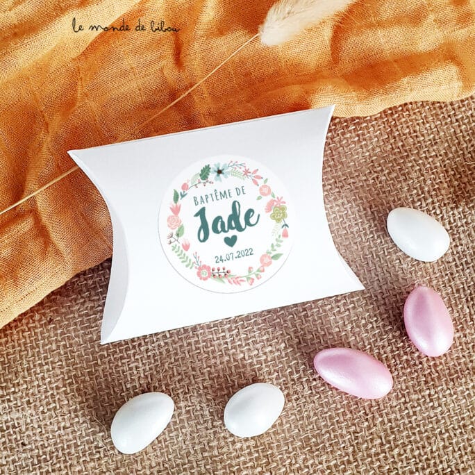 Boîte dragées carton Boho