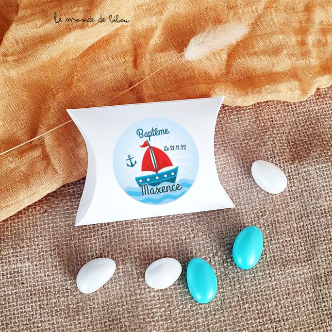 Boîte dragées carton Marin