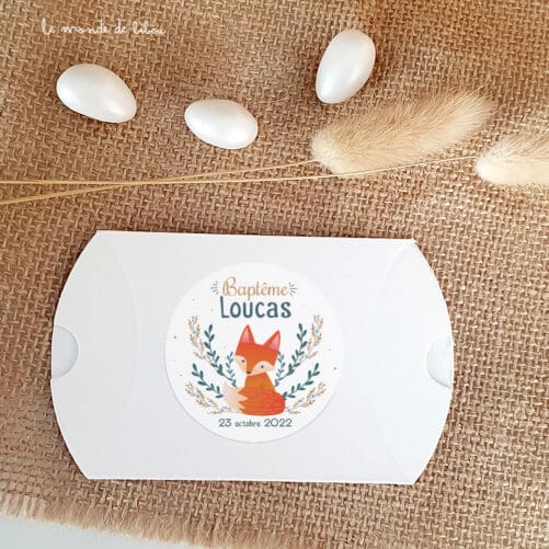 Boîte dragées carton Renard