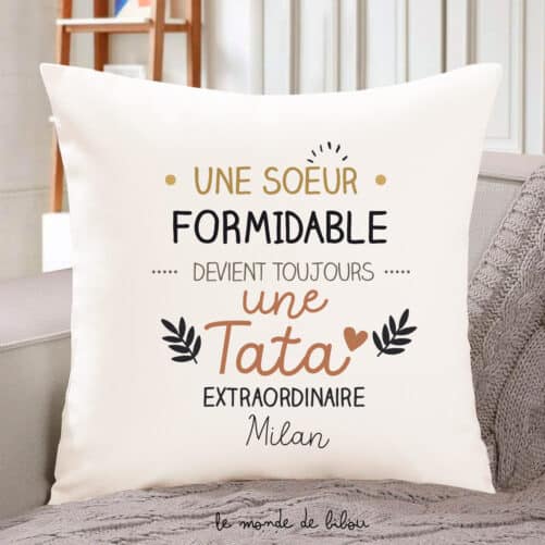 Coussin personnalisé Tata extraordinaire