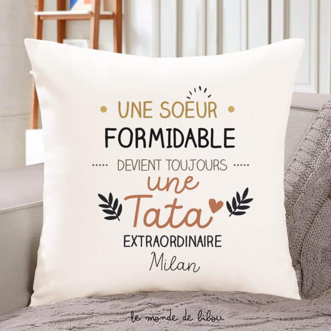 Coussin personnalisé Tata extraordinaire