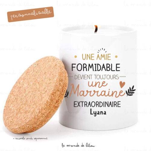 Bougie Marraine extraordinaire personnalisée