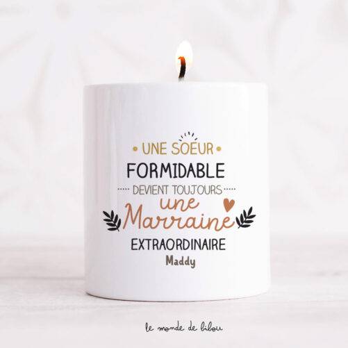 Bougie Marraine extraordinaire personnalisée