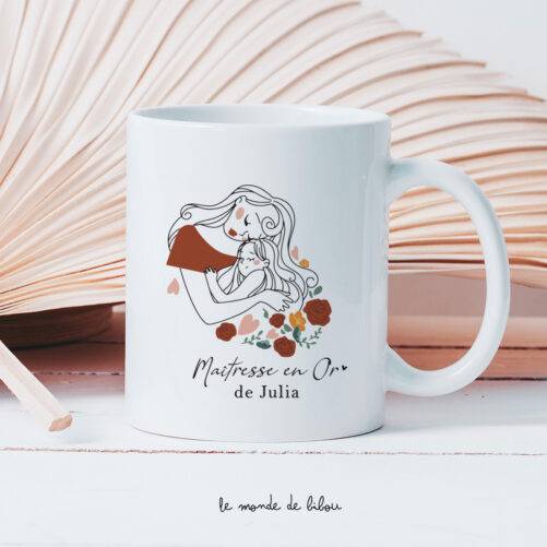 Mug Maîtresse en or personnalisé