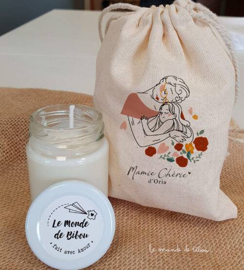 Bougie et Pochon Mamie chérie