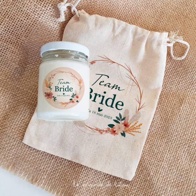 Bougie et Pochon EVJF Boho