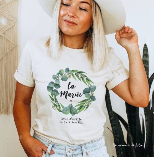 T-shirt EVJF Couronne Eucalyptus