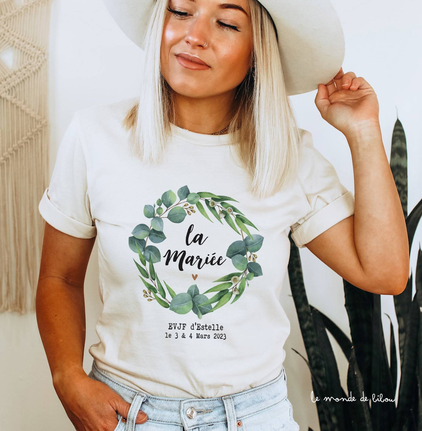 T-shirt EVJF Couronne Eucalyptus