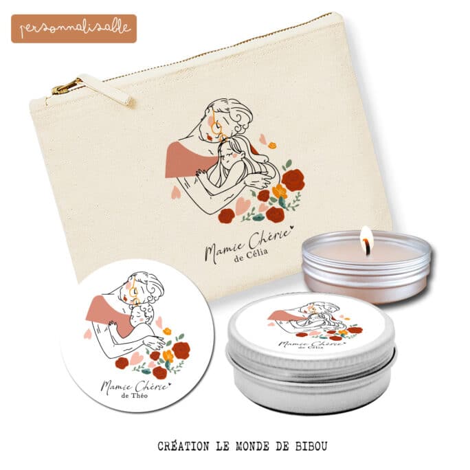 Pochette et Bougie Mamie chérie
