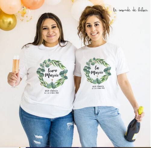 T-shirt EVJF Couronne Eucalyptus