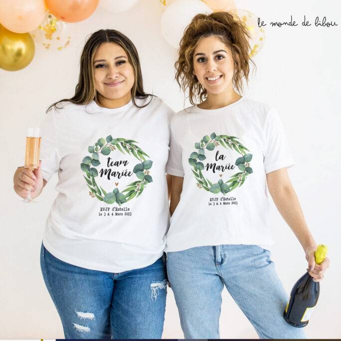 T-shirt EVJF Couronne Eucalyptus