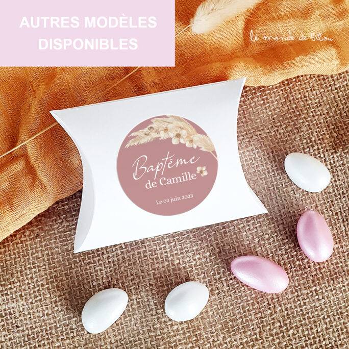 Boîte dragées carton Bohème
